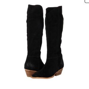 Free People Sway black suede slouch boots sz 37